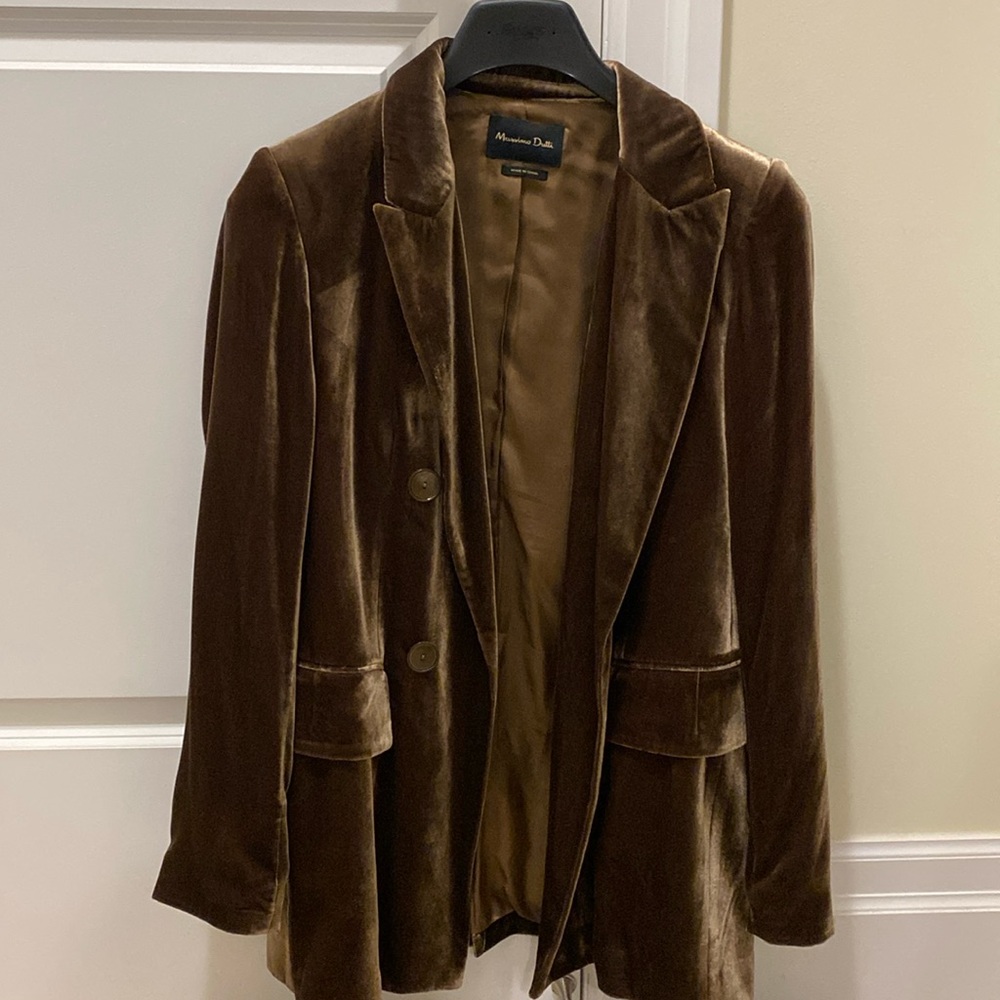 Massimo dutti brown velvet suit